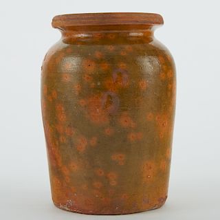 19th c. Galena Pottery Redware Preserves Jar
