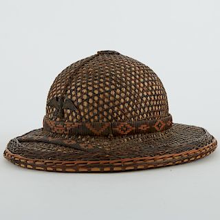 WWII Rattan Sun Helmet or Pith Helmet