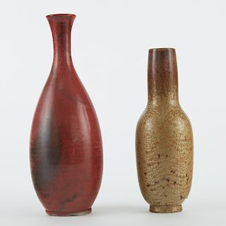Grp: 2 Art Pottery Vases Uhlemeyer and Sarreguemines