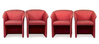 Set of 4 Kasparians Upholstered Modern Armchairs