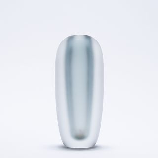 Willy Johansson for Hadeland Glassverk Midcentury Glass Rocket Vase 