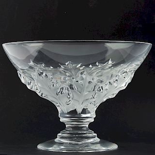 Lalique Olonne Compote Large Crystal Bowl