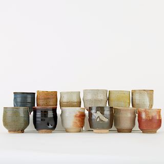 Warren MacKenzie Group 12 Small Studio Pottery Tea Bowls