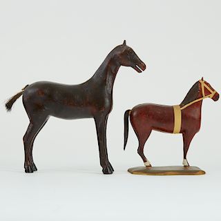Group 2 Folk Art Carved Wood Horses