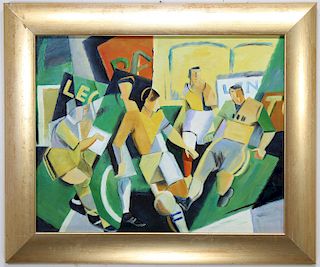 French School, Modernist Figures Playing Soccer