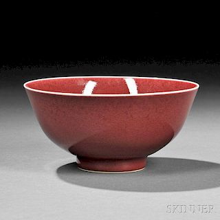 Red-glazed Porcelain Bowl