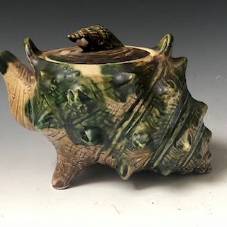 OLD  CHINESE  CONCH SHAPE TEA POT