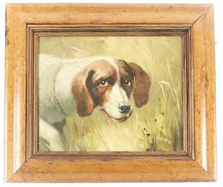 "Hound Dog", American School, Oil on Canvas