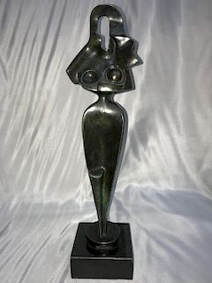 A. Archipenko Russian Ukrainian  Cubist Lady Bronze