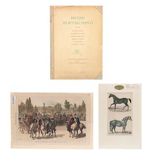 Lote de 3 piezas. Consta de: Anónimo. "Horses", HK.Ogden. "Promenade. Mexico City" Litografías coloreadas y publicadas y Libro.