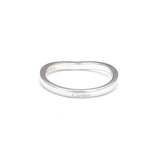 Cartier Platinum 2mm Wide Wave Wedding Band Ring Size 53-US 6.5 