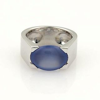 Cartier Chalcedony 18k White Gold Rings Size EU 54 - US 7   