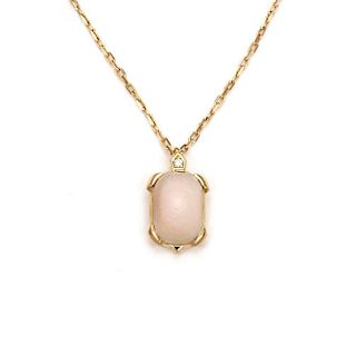 Cartier Tortue Diamond Mother Of Pearl 18k Rose Gold Pendant & Chain
