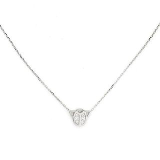 Cartier Scarab Diamond 18k White Gold Beetle Pendant & Chain