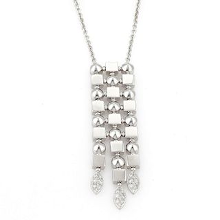 Bulgari LUCEA Diamond 18k Gold Long Pendant & Chain Necklace 