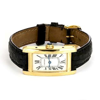 Cartier Tank Americaine 18k Ladies Wrist Watch 2482 