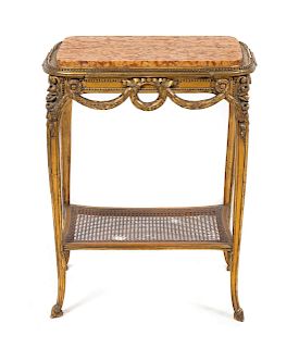 A Louis XV Style Giltwood Table
