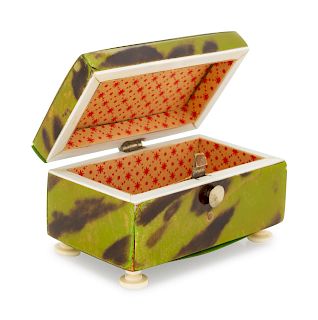A Regency Green Tortoise Shell Small Box