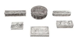 Five Continental Silver Boxes