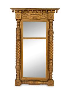A Federal Giltwood Mirror 
Height 39 1/2 x width 24 x depth 4 1/2 inches.