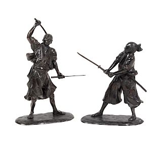 Two Japanese Bronze Figures