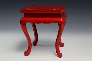 Japanese red lacquer wood stand.
