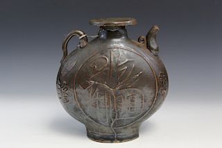 Chinese antique dark brwon glaze water jar. 19th C.