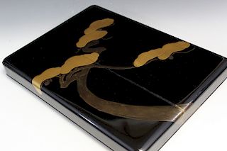 Japanese black lacquer box.