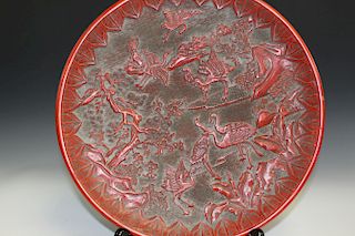 Chinese cinnabar charger.