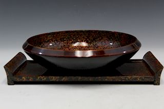 Japanese lacquer bowl and tray.