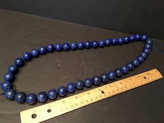 FINE Chinese Lapis Lazuli Large Bead Necklace, 32" long