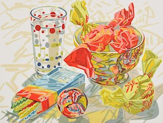 Janet Fish "Still Life with Candyâ€ Lithograph, Signed Edition