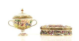 2 Pieces of German Volkstedt Style Porcelain