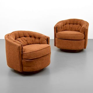 Pair of Swivel Chairs, Manner of Milo Baughman