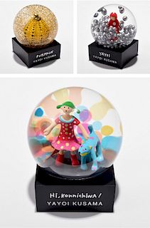 Yayoi Kusama Snow Globe Set, 3 Pieces