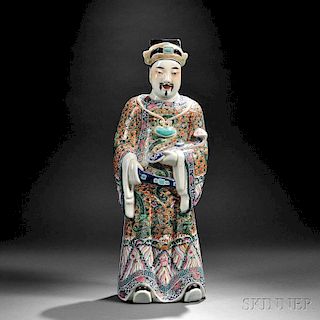 Enameled Porcelain Figure of a High Official