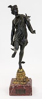 A BRONZE SCULPTURE OF HERMES, LATE 19TH CENTURY