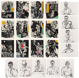 A GROUP OF 21 DRAWINGS AND LINOCUTS BY VINCENT HLOZNIK (SLOVAK 1919-1997)