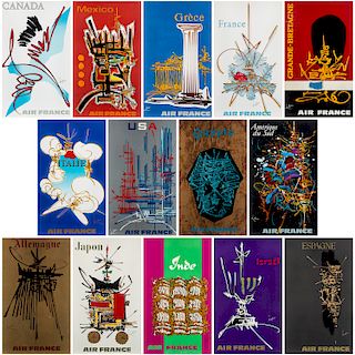 A SET OF 14 POSTERS BY GEORGES MATHIEU (FRENCH 1921-2012)