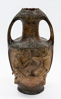 A LARGE GERMAN SPELTER VASE, LATE 19TH CENTURY