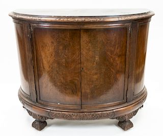 A CONTEMPORARY WOODEN COMMODE WITH GRANITE TOP