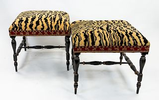 A PAIR OF CONTEMPORARY VANITY POUFS