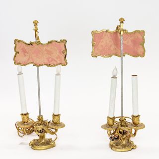 A PAIR OF BEDSIDE ORMOLU BRONZE CANDELABRA, EARLY 20TH CENTURY
