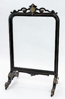 A FRENCH GLASS FIRE SCREEN, LATE 19TH CENTURY