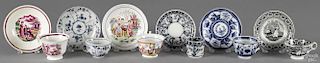 Six assorted cups and saucers, 19th c., to include lustre, Copeland, Staffordshire, etc.