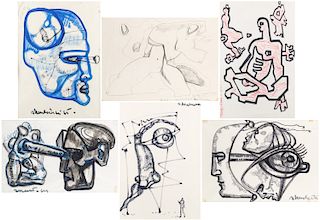 A GROUP OF SIX DRAWINGS BY ERNST NEIZVESTNY (RUSSIAN 1925-2016)