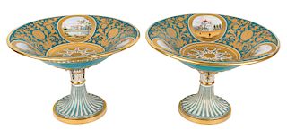 A PAIR OF RUSSIAN IMPERIAL PORCELAIN CENTERPIECES, IMPERIAL PORCELAIN FACTORY, PERIOD OF NICHOLAS I (1825-1855)