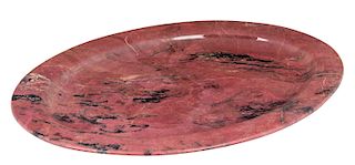 A RHODONITE TRAY, LIKELY RUSSIAN, EARLY 20TH CENTURY