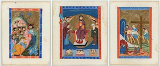 A GROUP OF THREE ARMENIAN MINIATURES WITH SCENES FROM THE PASSION OF CHRIST