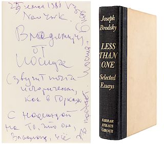 BRODSKY, AUTOGRAPH COPY OF LESS THAN ONE, 1986